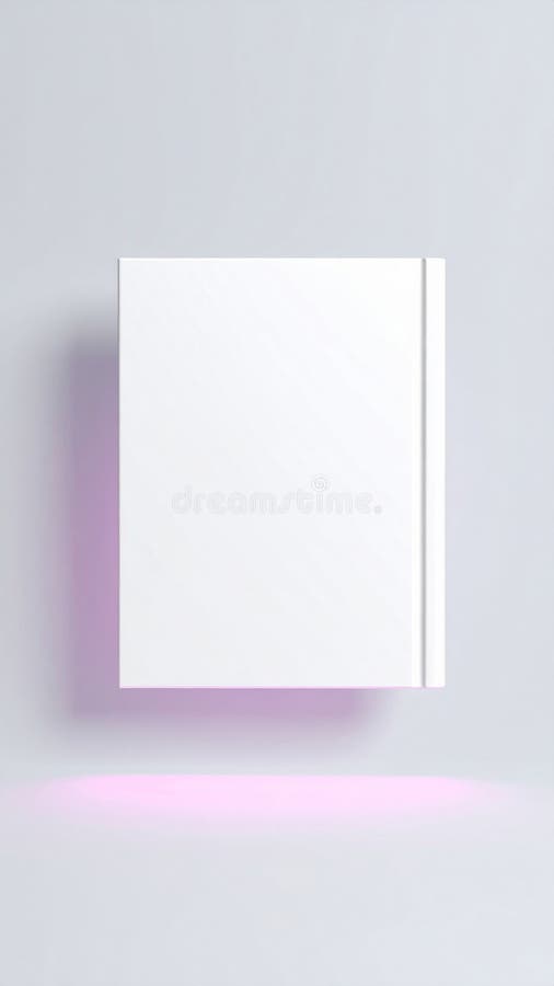 Blank White Book Cover Mockup with Pink Lighting vector illustration
