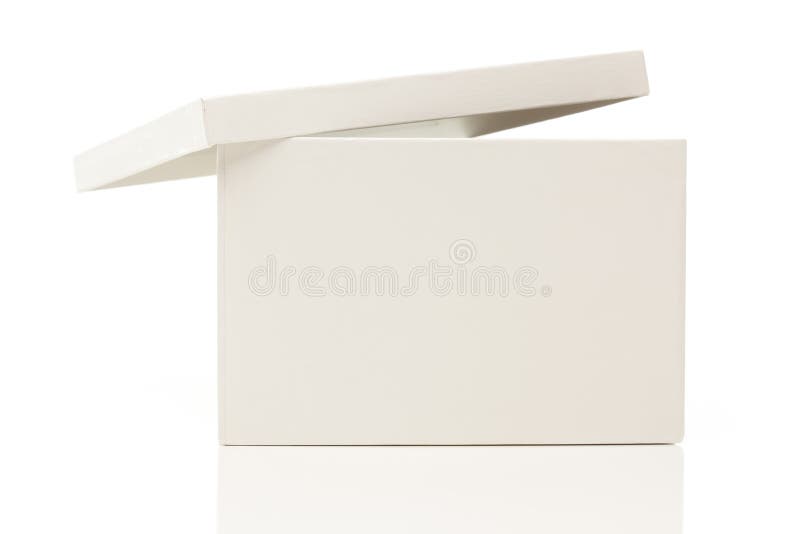 Blank White Box with Lid on White