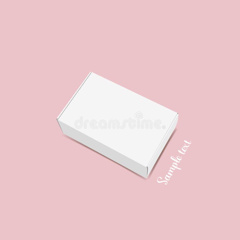 Blank white box mock up. Vector illustration