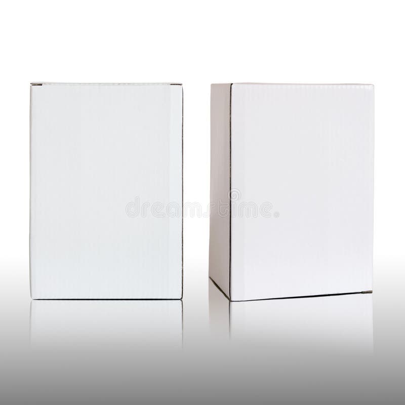 Blank white cardboard box