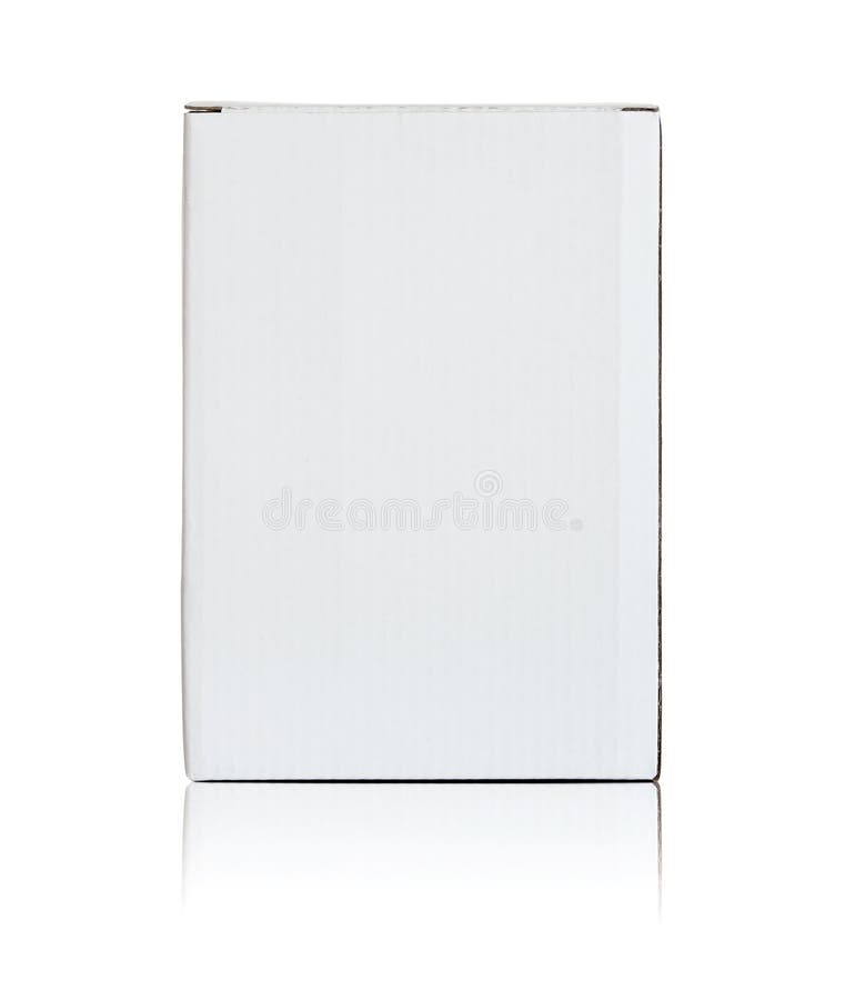 Blank white cardboard box