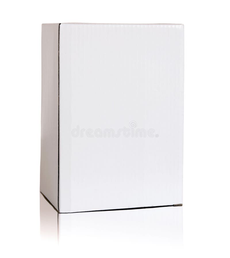 Blank white cardboard box