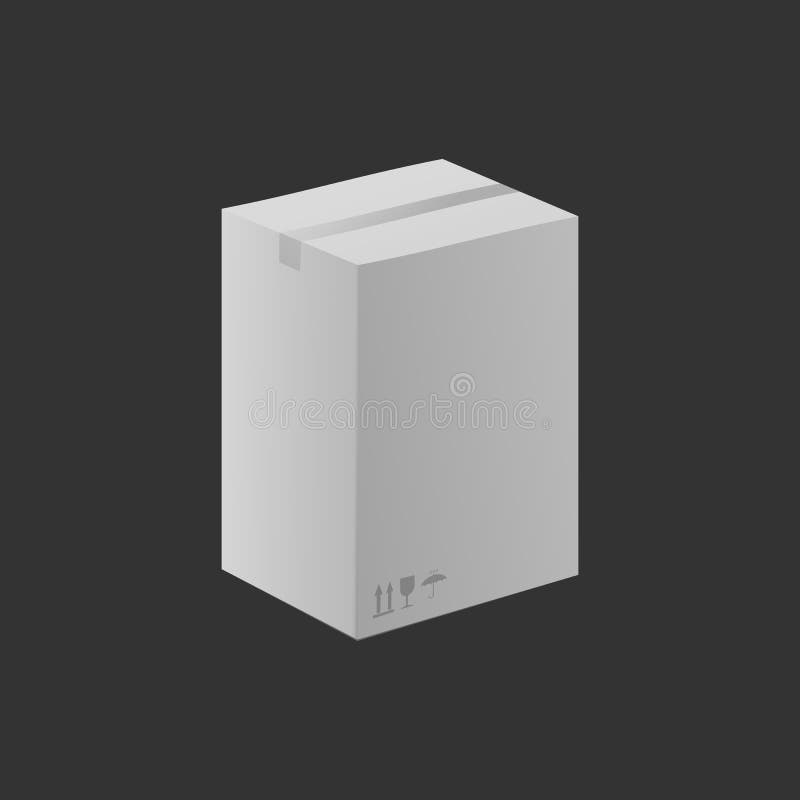 Download Blank White Cardboard Box Mockup For Shipping Package ...