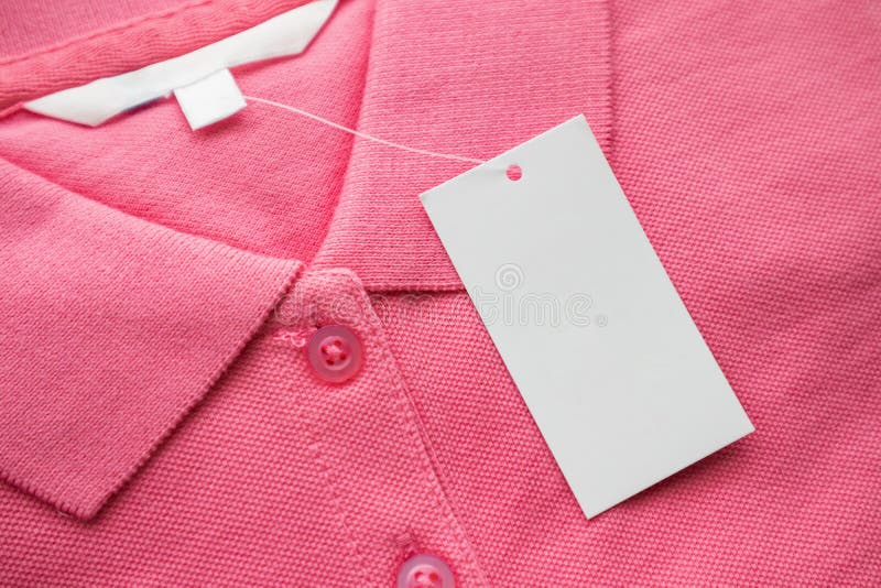 Blank White Clothes Tag Label on New Shirt Stock Image Image of