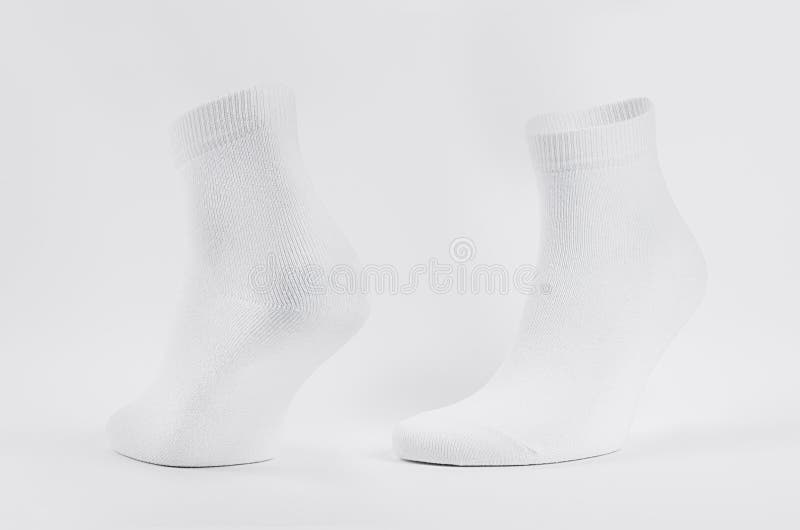 Download Blank White Cotton Medium Sock On Invisible Foot On White ...