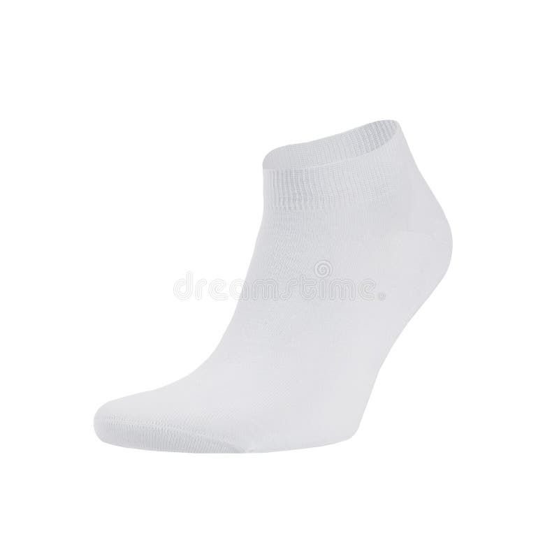 Download Blank White Cotton Sport Short Sock On Invisible Foot ...