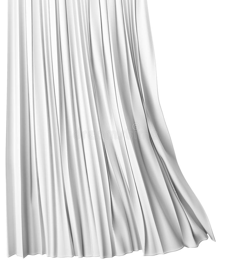 Leer weiß Vorhang auf weiß,  dreidimensional,.