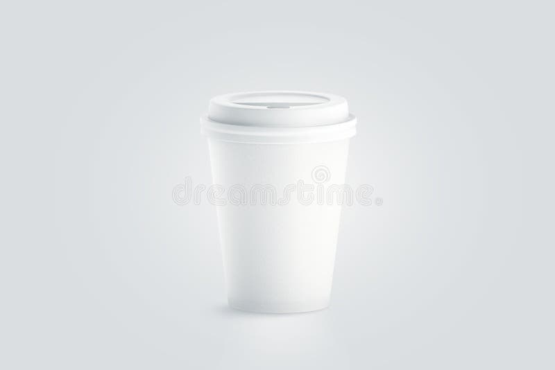Download Blank White Disposable Paper Cup With Plastic Lid Mock Up ...