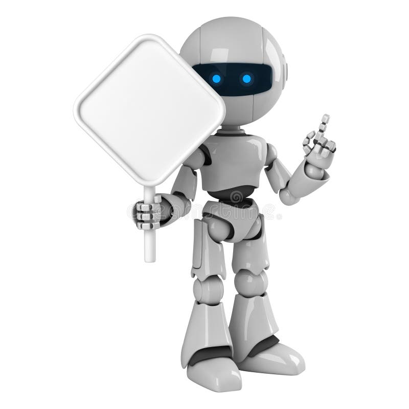 Blank white för robotteckenstay vektor illustrationer
