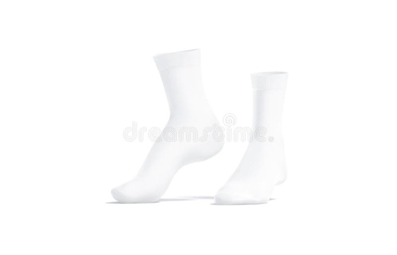 Download Blank White Long Socks Mockup Pair On Tiptoe, Side View ...