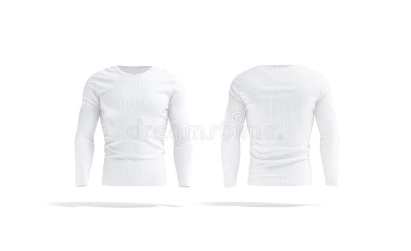 Blank White Longsleeve T-shirt Mockup, Front and Back View Stock ...