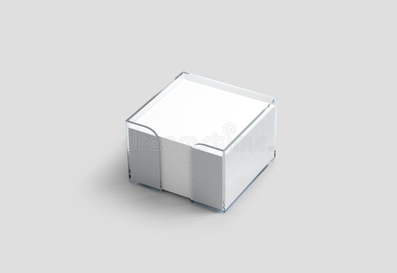 Download Blank White Note Paper Cube Plastic Holder Mockup Stock Illustration - Illustration of memory ...