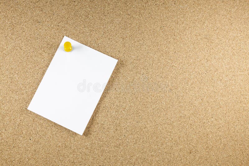 Blank White Note Papers is Pinned To a Cork Board Stock Photo Image