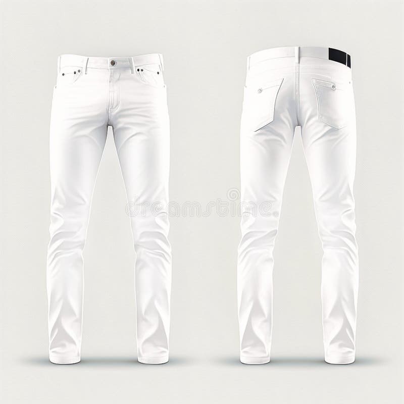 Blank White Pants Mockup Template Front and Back, Generative AI Stock ...