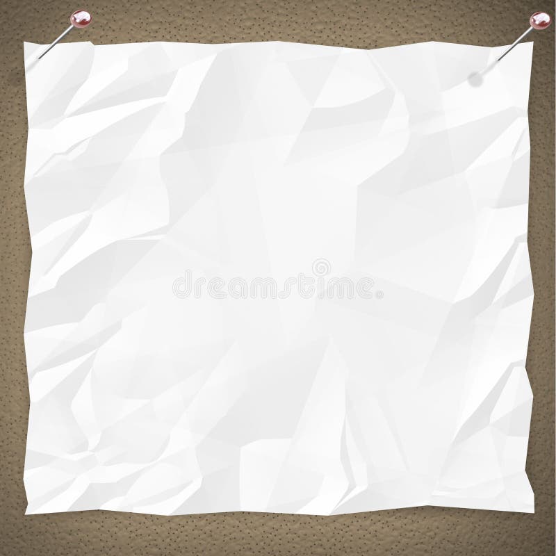 Blank White Paper on Bulletin Board vector illustration Blank White Paper on Bulletin Board vector illustration