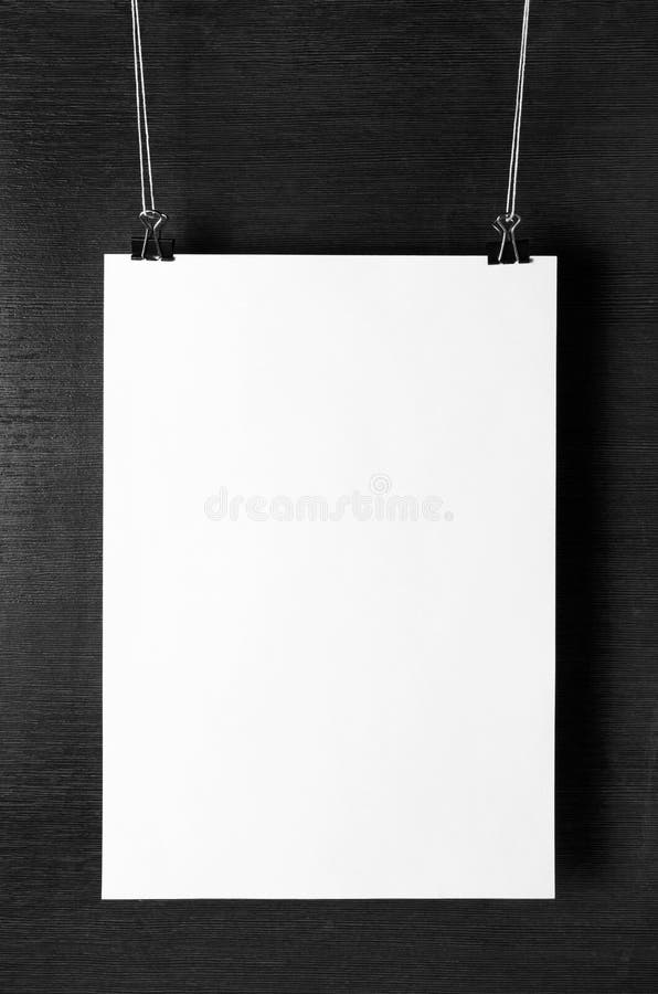 Blank white paper poster stock image. Image of commercial 63736363