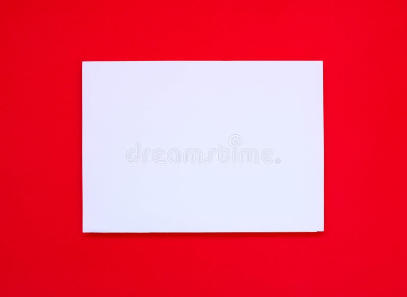 Blank White Paper on Red Art Paper Stock Photo Image of romance, space 161594324