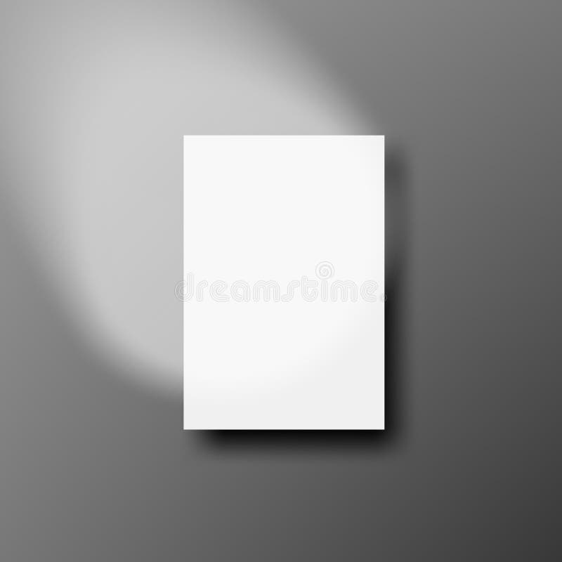 Blank White A4 Paper with Round Spot Light Stock Vector Illustration