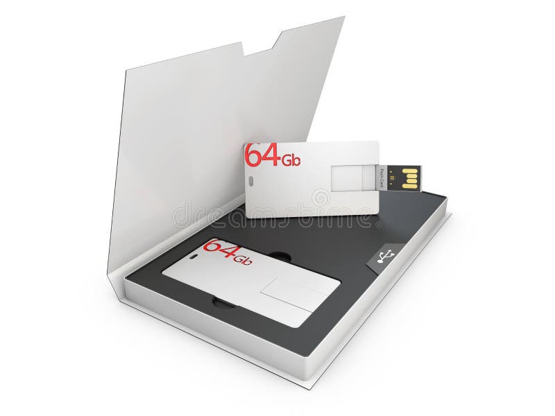 Download Usb Card Mockup In The Form Of A Key, 3d Illustration ...