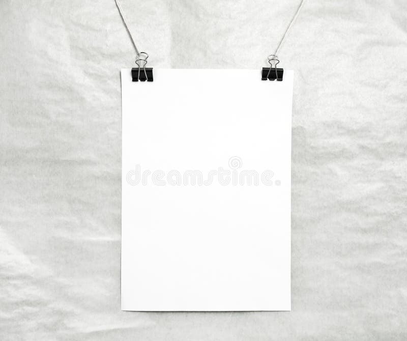 Blank white poster stock photo. Image of sign, gallery 30884708