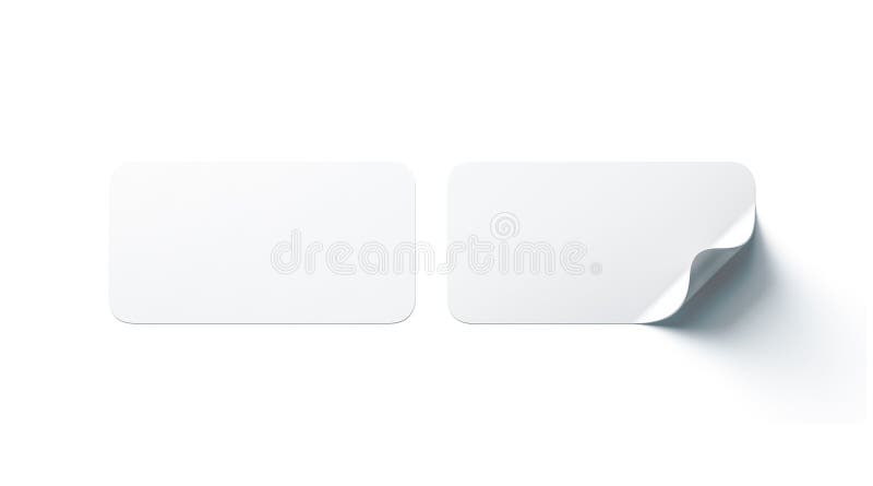 Download Blank White Rectangle Adhesive Stickers Mock Up With ...
