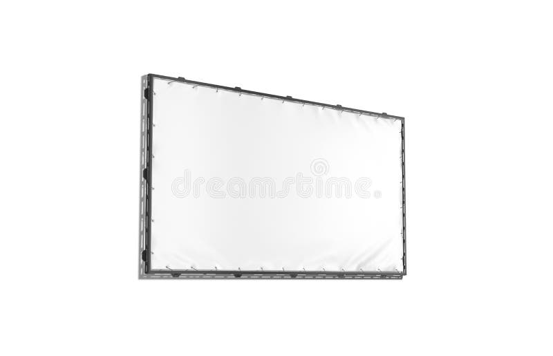 Blank White Rectangle Stretching Banner with Black Grip Frame Mockup Stock Illustration