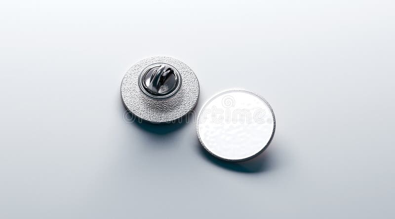 Download Blank White Round Silver Lapel Badge Mockup, Front Stock Illustration - Illustration of label ...