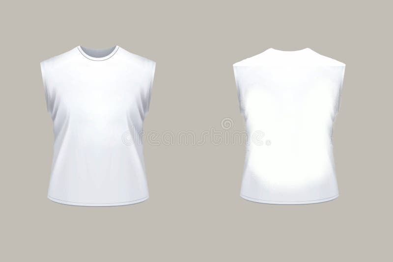 Download Blank White Sleeveless Shirt Mock Up Template Stock Illustration Illustration Of Silhouette Design 122174925