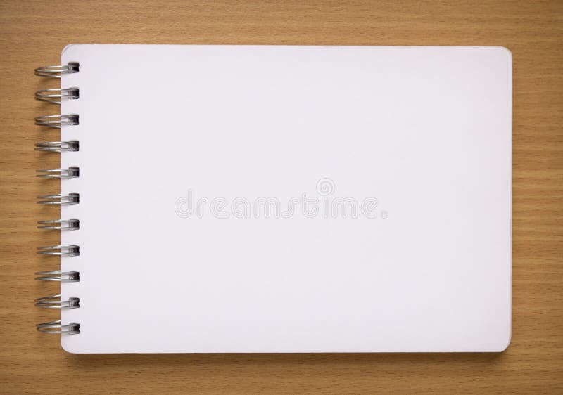 Blank White Spiral Notebook Stock Photo - Image of cover, page: 43865526