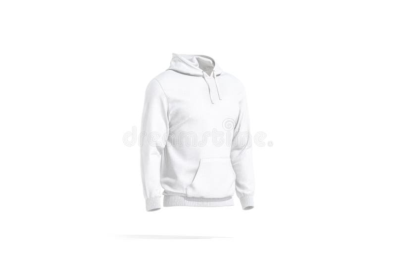 Blank White Sport Hoodie with Hood Mock Up, Side View Stock ...