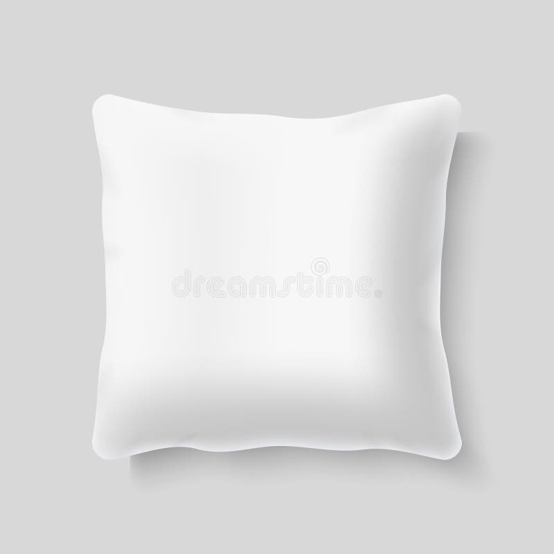 Blank white square realistic pillow cushion vector template vector illustration