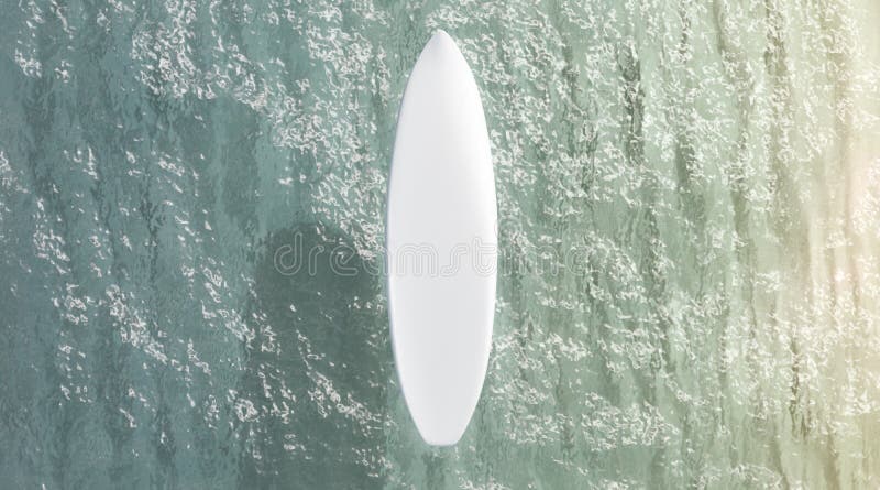 Download Blank White Surfboard On Water Surface Mockup, Top View Stock Illustration - Illustration of ...