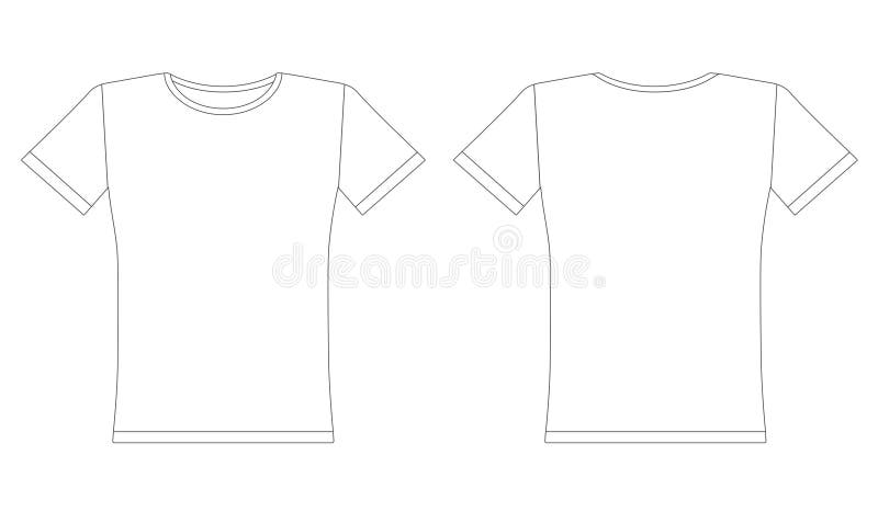 Blank White T-shirt Front and Back Stock Vector - Illustration of ...