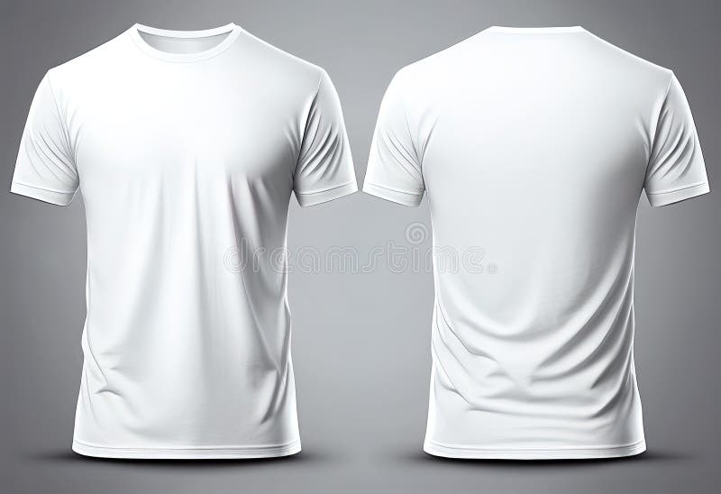 front back white t shirt template