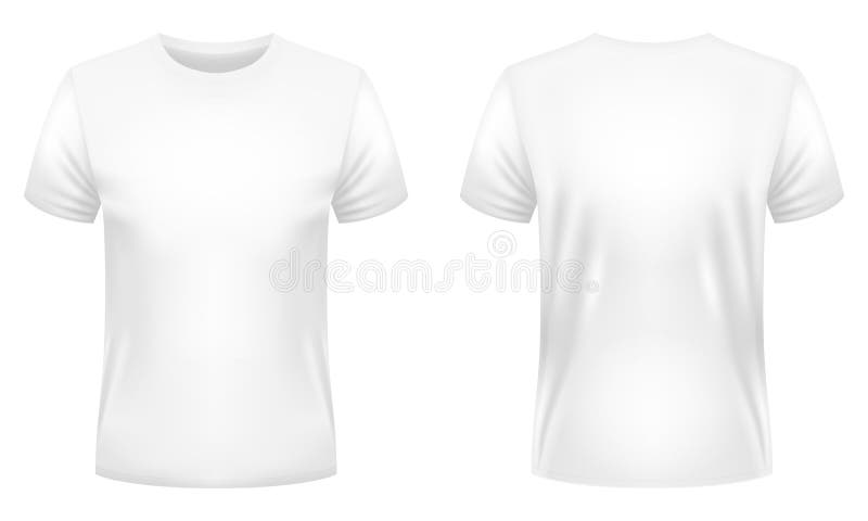 Blank White T-shirt Template. Front and Back Views. Vector Illustration ...