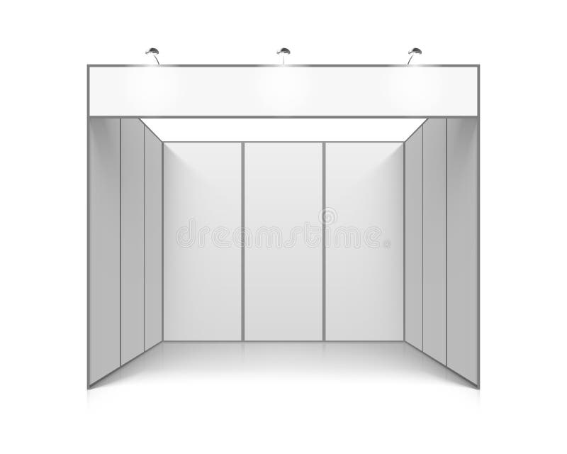 Blank white trade exhibition stand