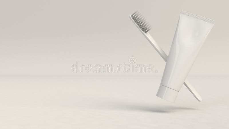 Download Blank White Tube Of Toothpaste And Toothbrush Stock Illustration Illustration Of Render Tube 136496876