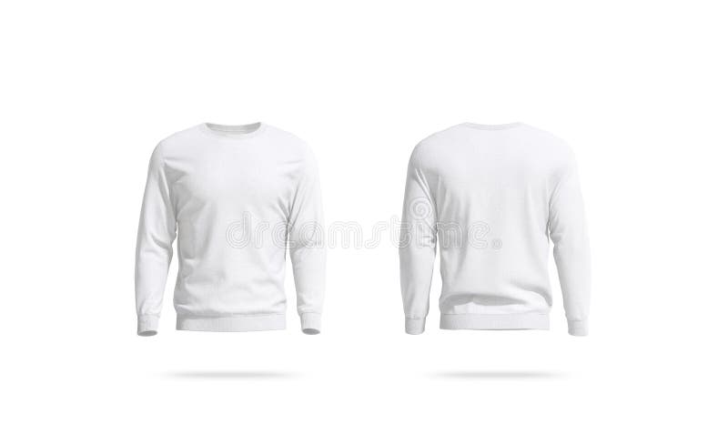 Download Blank White Unisex Sweatshirt Mockup, Front And Back View ...