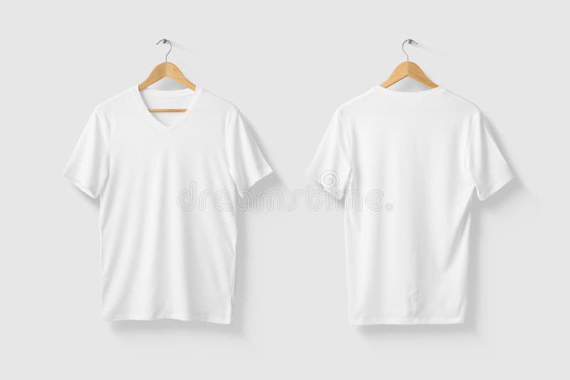 Blank White T Shirt Mockup On Wooden Hanger Isolated On Light Grey  Background Front Side View. Stock Image - Image Of Blank, Organizer:  207983373