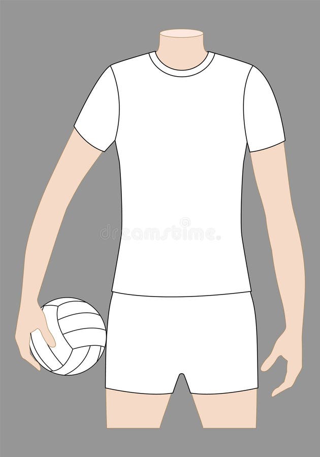 Blank White Volleyball Jersey Uniform Template Stock Illustration ...