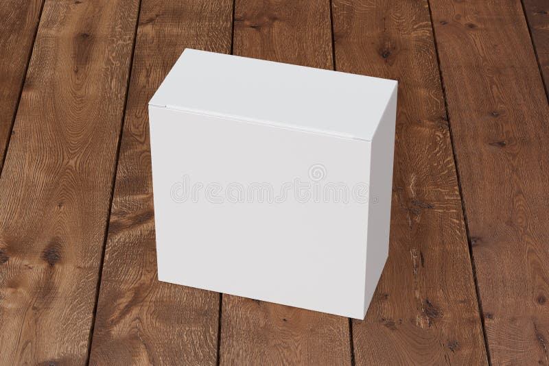 Download Blank White Wide Square Box With Closed Hinged Flap Lid On ...