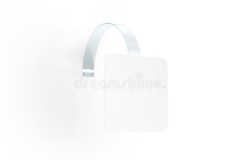 Blank white wobbler hang on wall mock up, clipping path