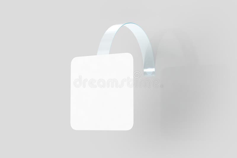 Blank white wobbler hang on wall mock up, clipping path