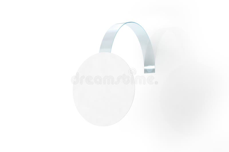 Blank white wobbler hang on wall mock up, clipping path