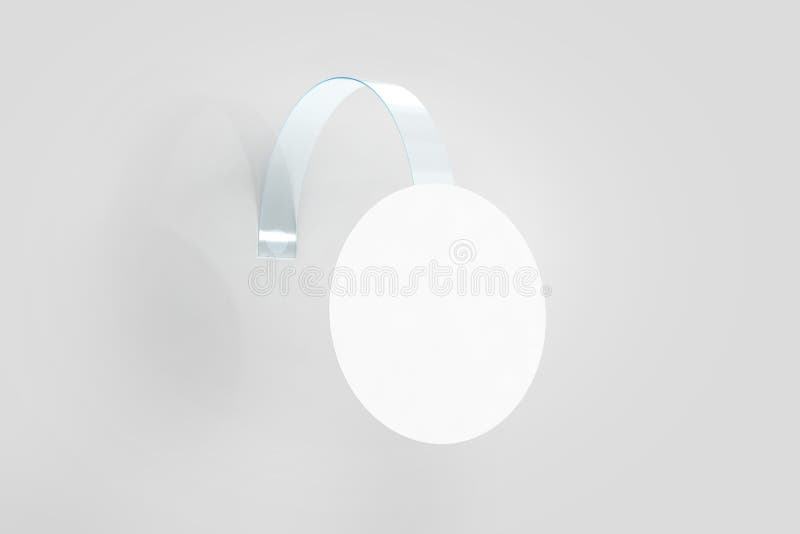 Blank white wobbler hanging on wall mockup, clipping path