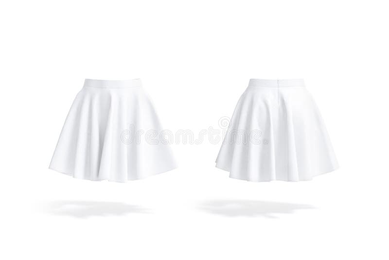 Blank White Women Mini Skirt Mockup, Front and Back View Stock ...