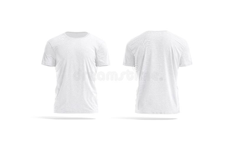 Blank White Wrinkled T-shirt Mockup, Front and Back View Stock ...