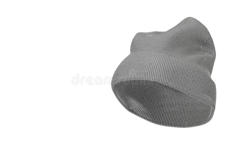 Download Blank Winter Gray Knitted Wool Beanie Hat Cap Mockup With ...