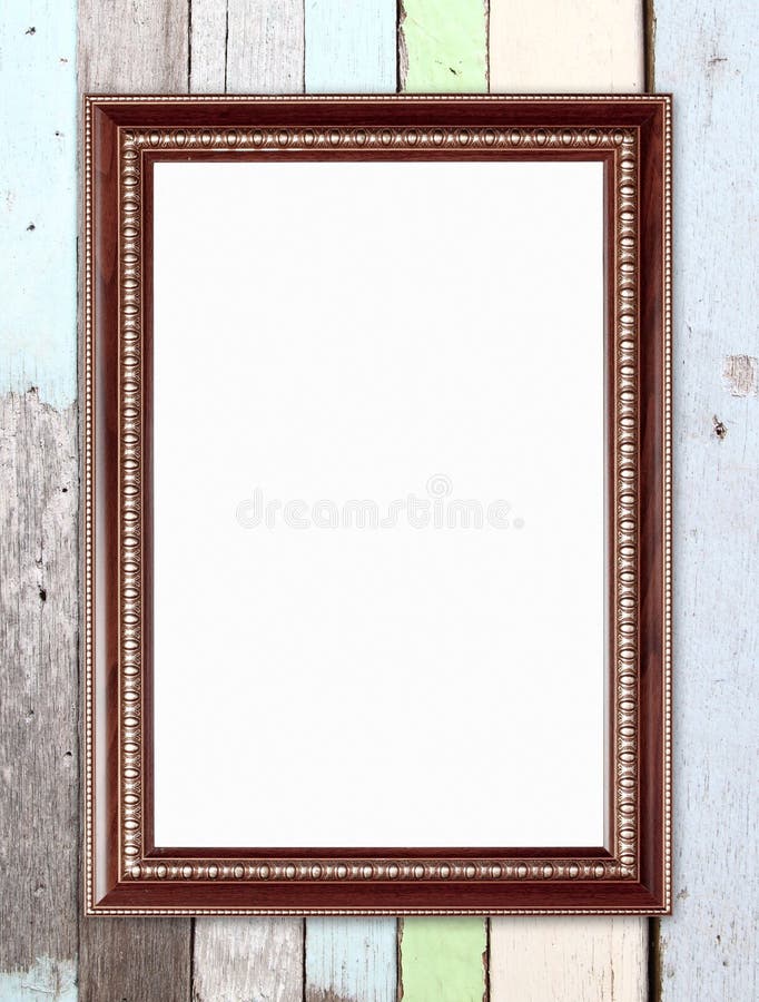 Blank Wood Frame on Colorful Wood Wall Background Stock Image Image