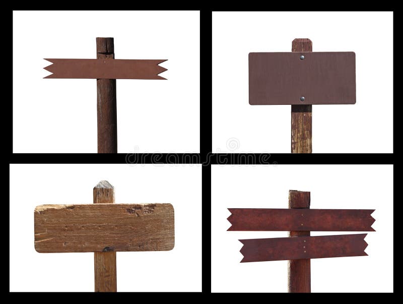 Blank Wooden Sign Collage